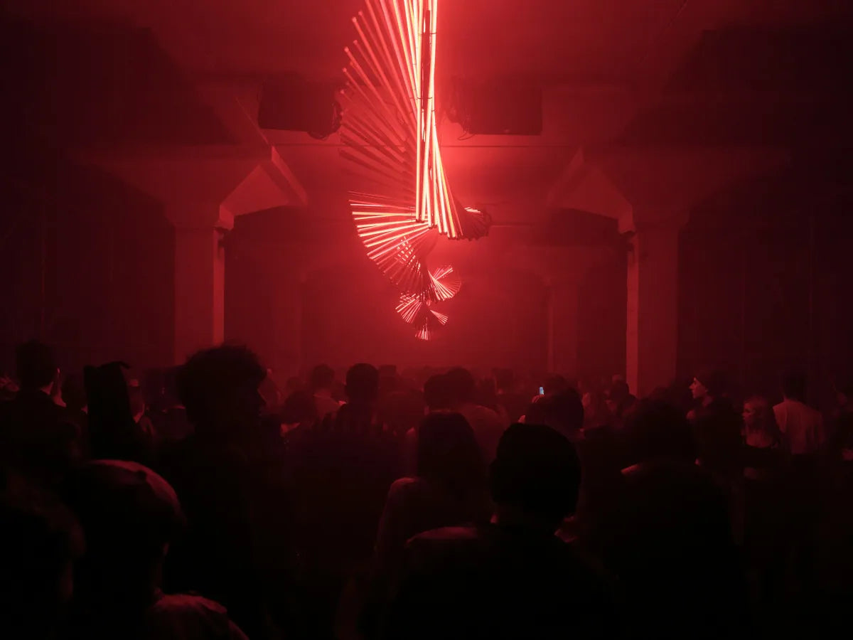 a swingers club with red light