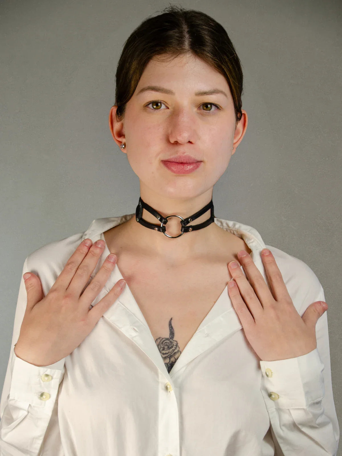 Model wearing  BIA SUBMISSIVE COLLAR