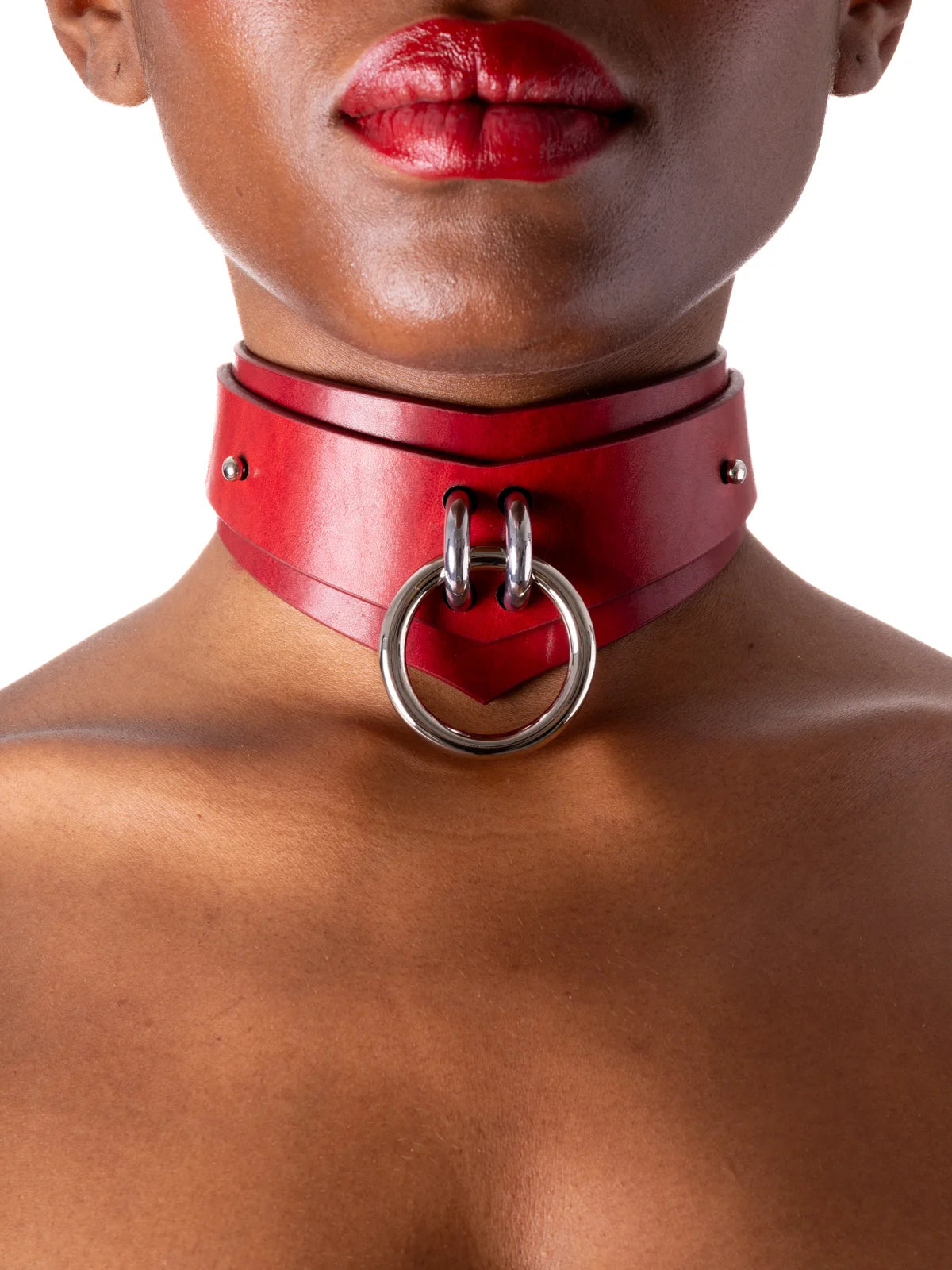 product image of a human collar in red