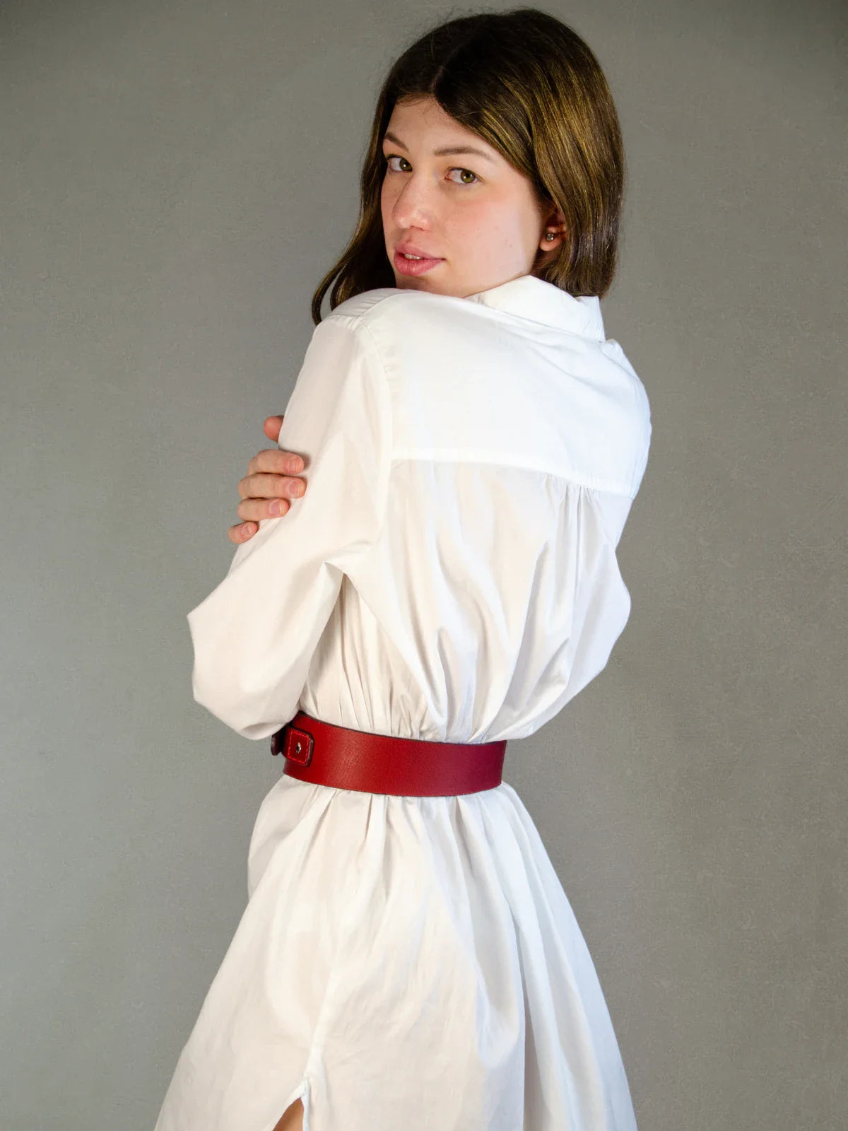 Model wearing  JADE DRESS BELT