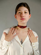 Model wearing  LUNA SUB COLLAR